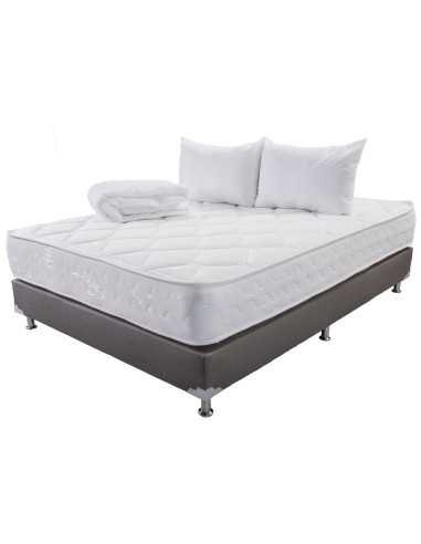 Combo Colchón Fortaleza (Firmeza Alta) + Base Cama + Accesorios