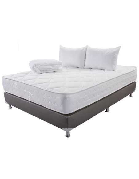 Combo Colchón Fortaleza (Firmeza Alta) + Base Cama + Accesorios