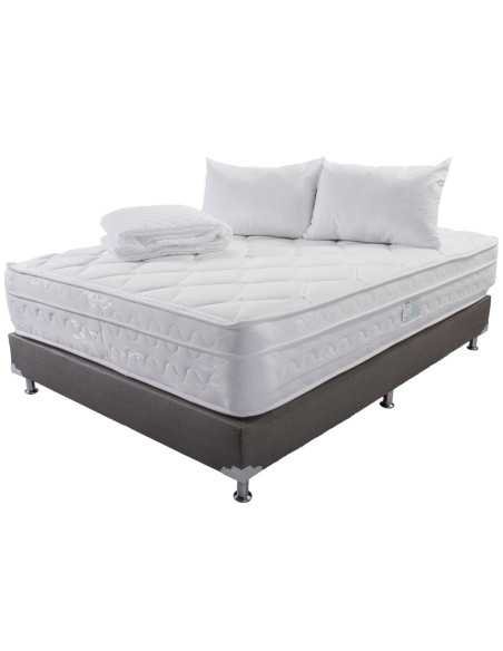 Combo Colchón Júbilo Especial (Firmeza Suave) + Base Cama + Accesorios