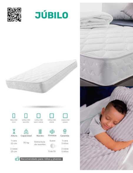 Combo Colchón Júbilo (Firmeza Media) + Base Cama + Accesorios